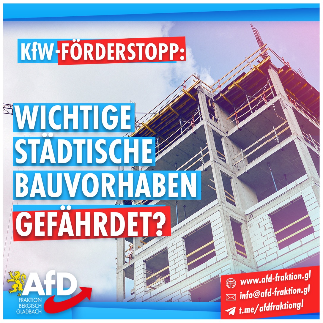 KfW-Förderstopp: Städtische Bau- und Sanierungsvorhaben nicht betroffen